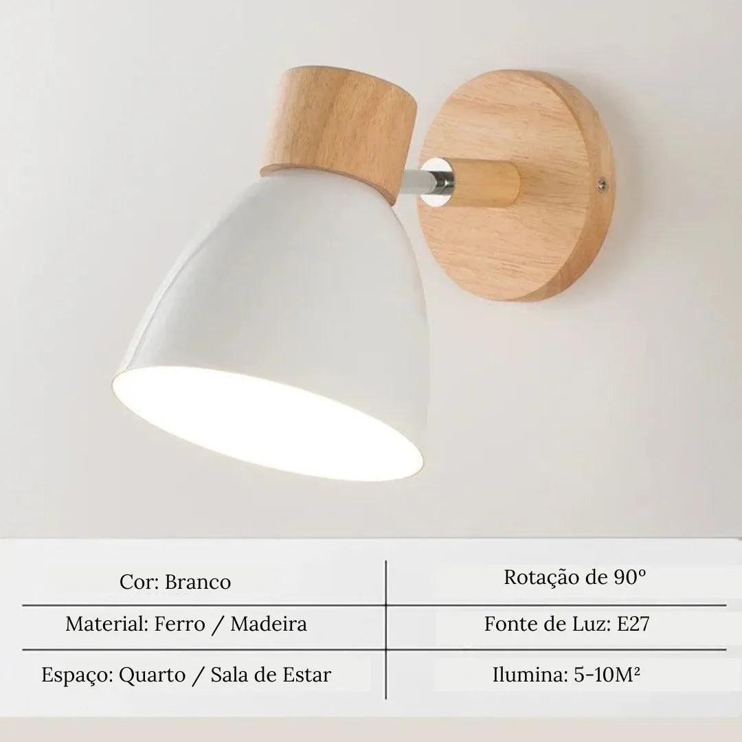Arandela Articulada de Parede Interna Wooden - ForhouseS