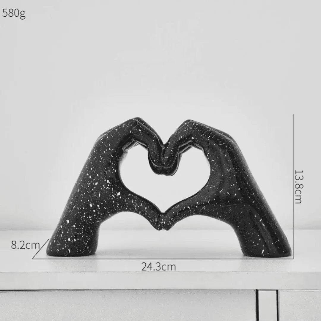 Escultura Decorativa Abstrata Mão Love - Decoração para Sala - ForhouseS