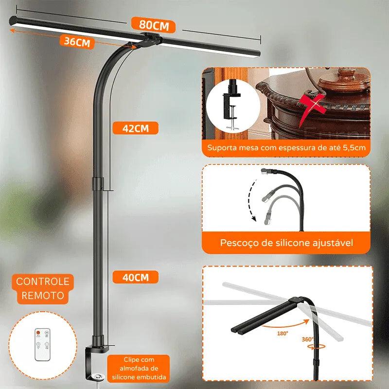 Luminária de Mesa Led Escritório Fléxivel Alumínio - ForhouseS