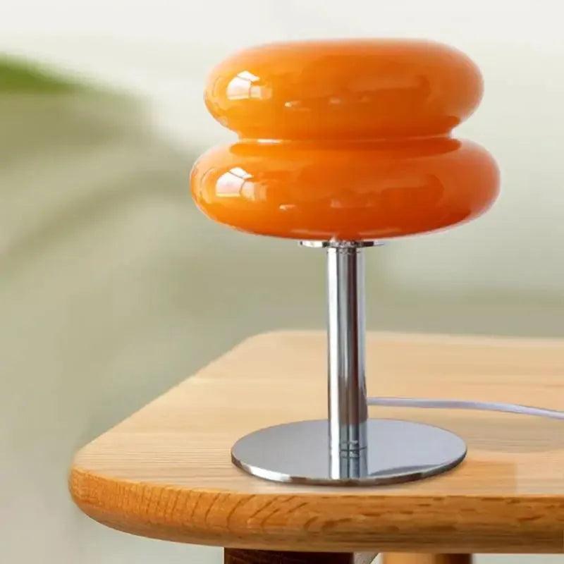 Luminária de Mesa Moderna Cogumelo Vidro e Inox - ForhouseS