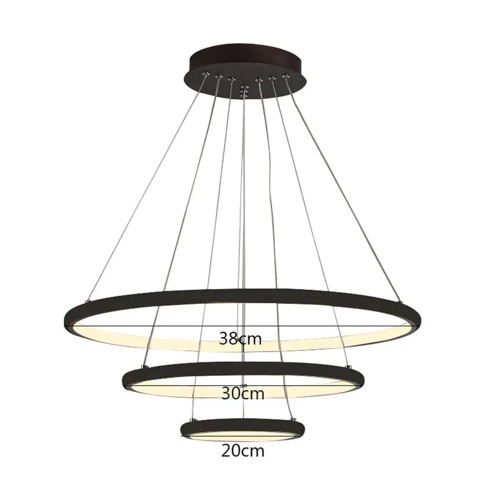 Lustre Pendente Circular Triplo em LED - ForhouseS