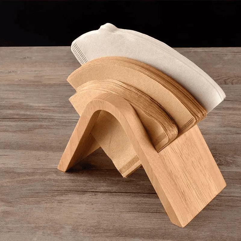 Porta-Filtro de Café de Madeira Suporte Filtro Papel - ForhouseS