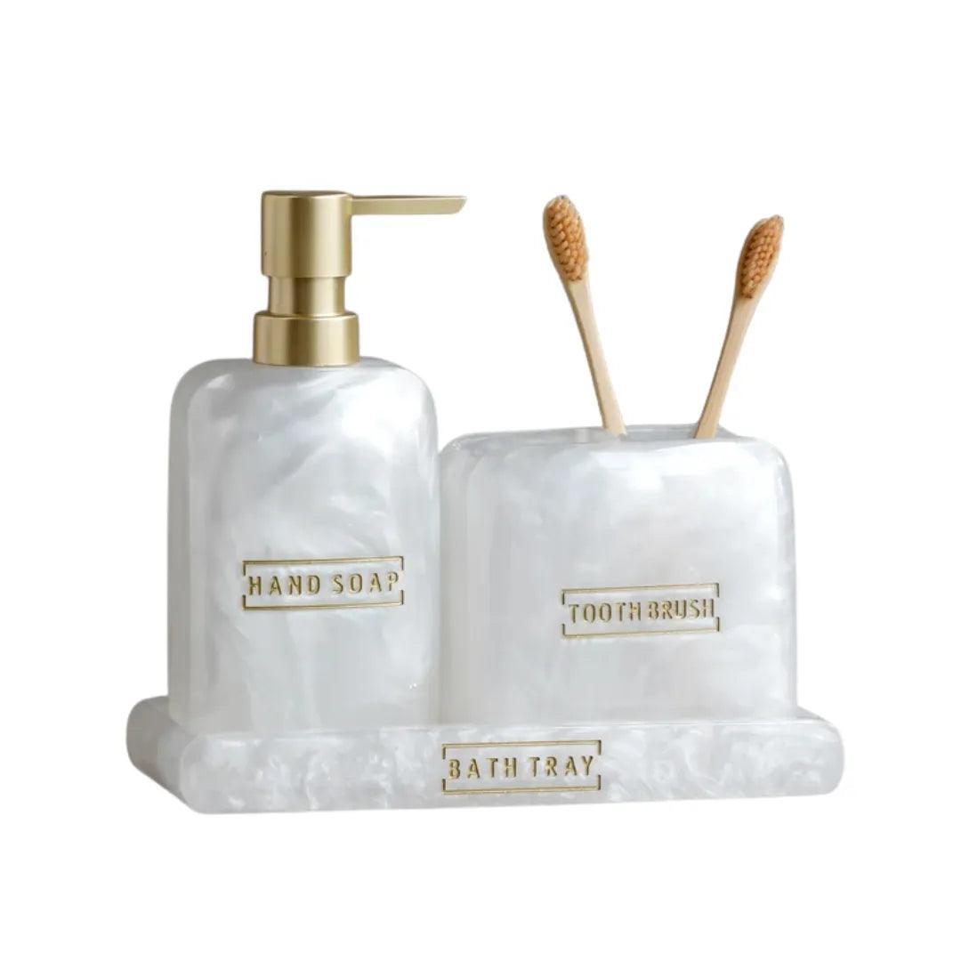 Saboneteira Kit Banheiro Lavabo Conjunto de Banheiro 3 Peças - ForhouseS