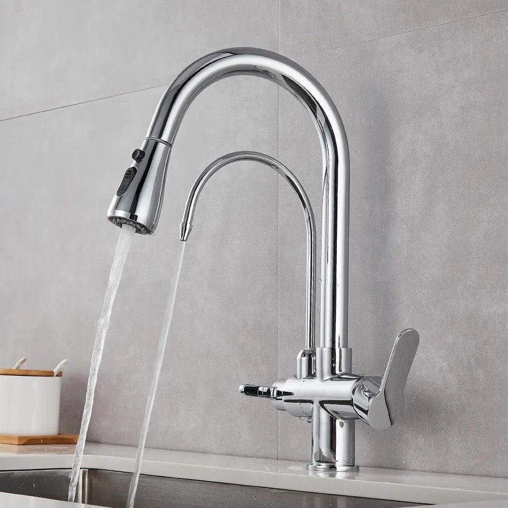Torneira Para Cozinha Gourmet Monocomando Dupla Função Filtro Jato Extensível - ForhouseS