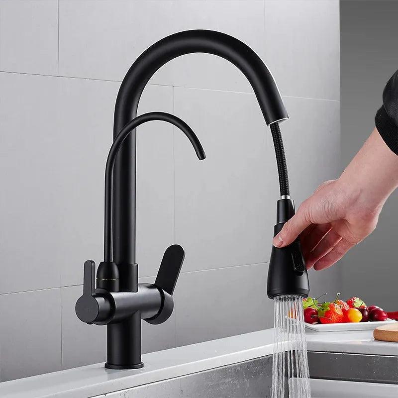 Torneira Para Cozinha Gourmet Monocomando Dupla Função Filtro Jato Extensível - ForhouseS