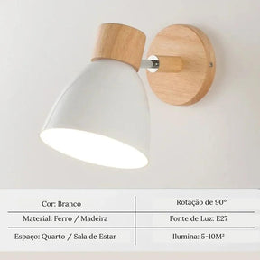 Arandela Articulada de Parede Interna Wooden - ForhouseS