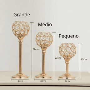 Castiçal de Vela Dourado para Mesa - Decoração - ForhouseS