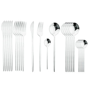 Conjunto De Talheres Aço Inoxidável 24pcs - ForhouseS