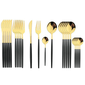 Conjunto De Talheres Aço Inoxidável 24pcs - ForhouseS