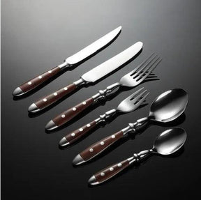 Conjunto Talheres Inox Clássicos Com Resinas Elegantes - ForhouseS
