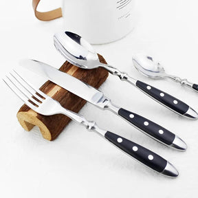 Conjunto Talheres Inox Clássicos Com Resinas Elegantes - ForhouseS