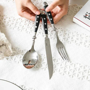Conjunto Talheres Inox Clássicos Com Resinas Elegantes - ForhouseS