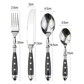 Conjunto Talheres Inox Clássicos Com Resinas Elegantes - ForhouseS