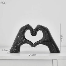 Escultura Decorativa Abstrata Mão Love - Decoração para Sala - ForhouseS