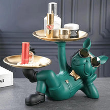 Escultura Decorativa Bandeja Buldogue Francês - Decoração para Sala - ForhouseS