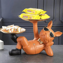 Escultura Decorativa Bandeja Buldogue Francês - Decoração para Sala - ForhouseS
