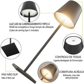 Luminária de Mesa Luminária Sem Fio Dimerizável - ForhouseS