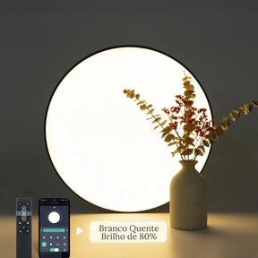 Luminária de Teto Plafon Led Sobrepor Redondo Moderno Com Controle - ForhouseS