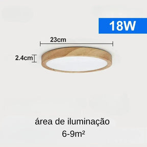 Plafon De Teto Led Sobrepor Estilo Amadeirado - ForhouseS