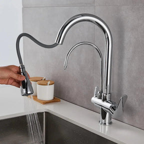 Torneira Para Cozinha Gourmet Monocomando Dupla Função Filtro Jato Extensível - ForhouseS