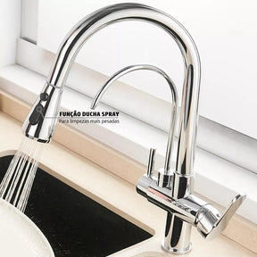 Torneira Para Cozinha Gourmet Monocomando Dupla Função Filtro Jato Extensível - ForhouseS